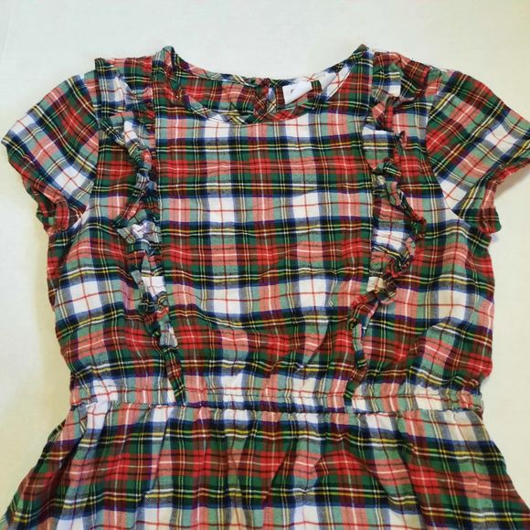 Gap Girls Ruffle Plaid Dress M - Picture 3 of 6